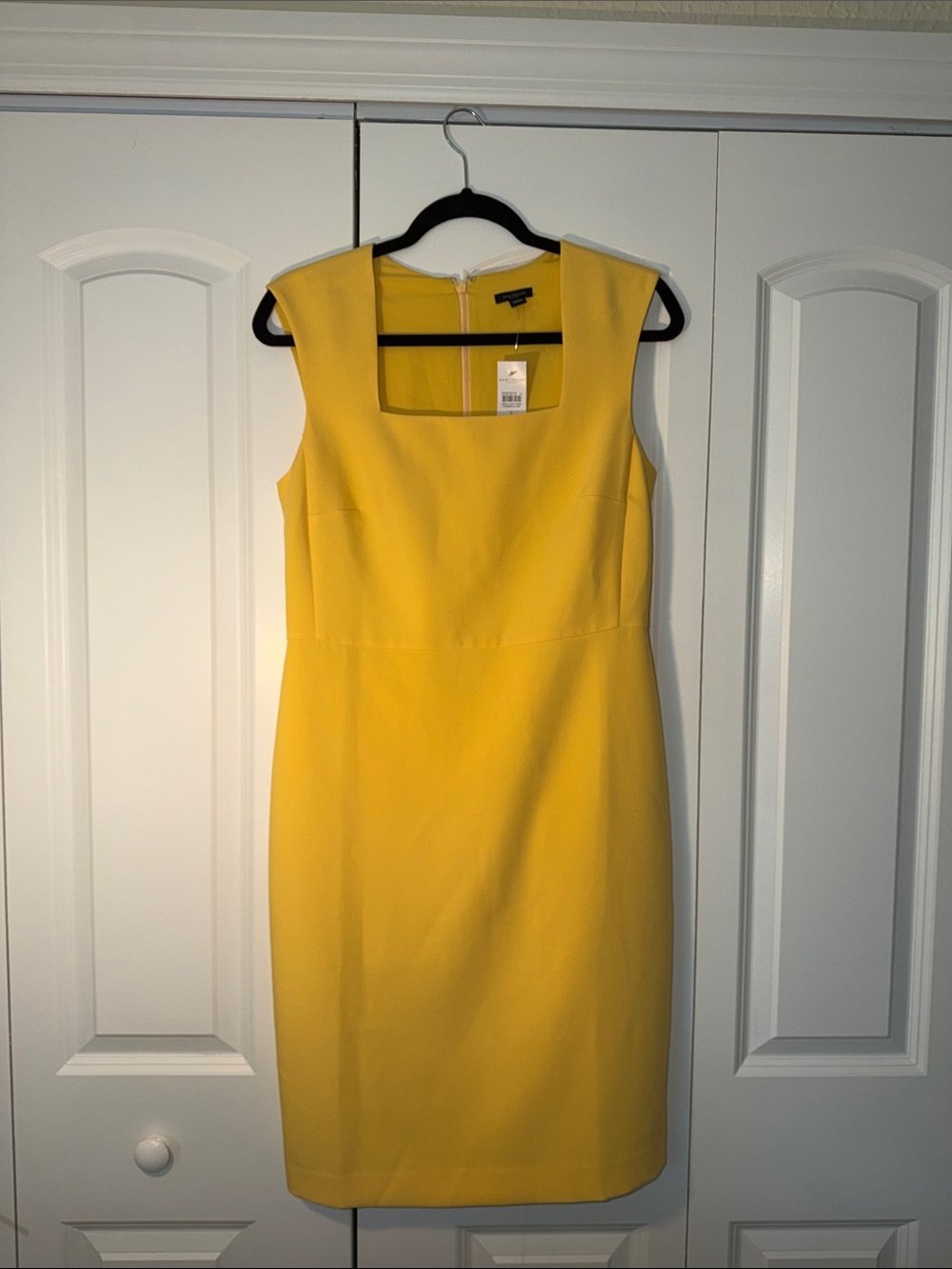 Ann Taylor Square Neck Midi Sheath Dress NWT